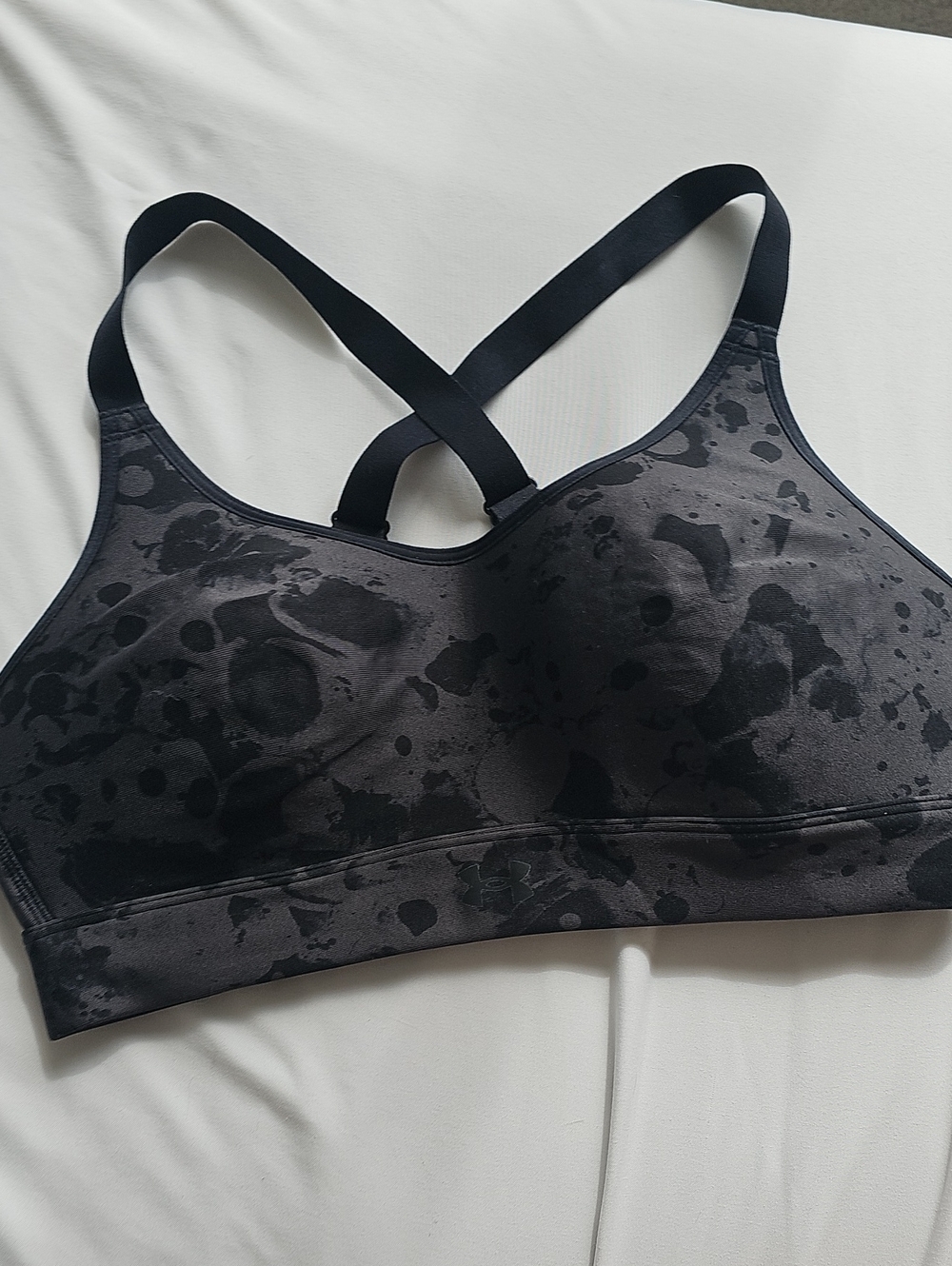 Under Armour Black Patterned Crossback Sports Bra